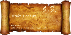 Orsós Dárius névjegykártya